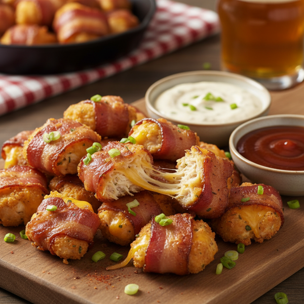Crispy Bacon, Chicken & Cheese Bites recipe