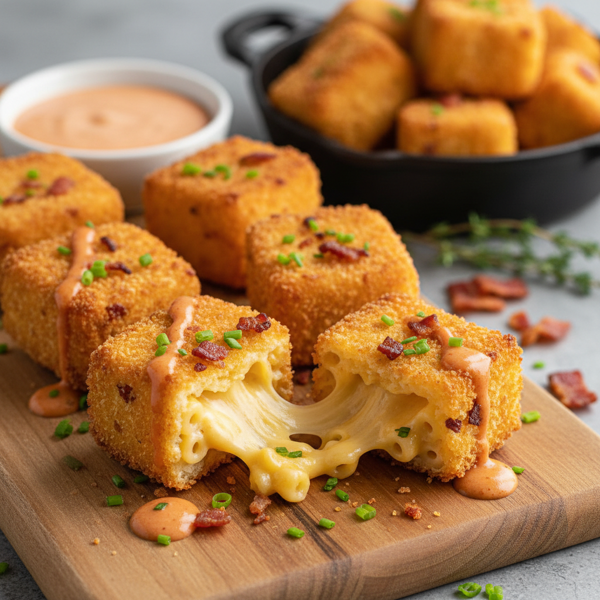 Crispy Bacon Mac & Cheese Bites recipe