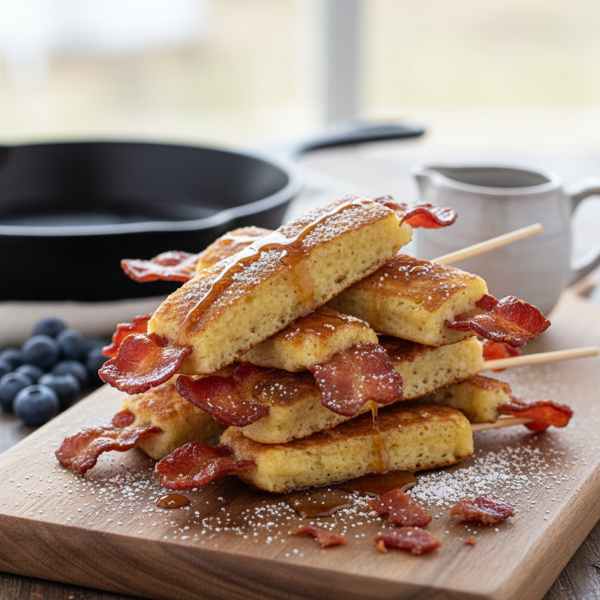Crispy Bacon Pancake Sticks recipe