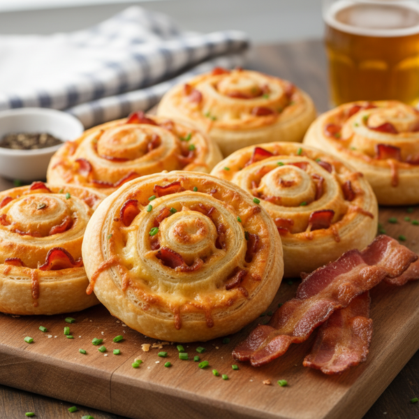 Crispy Bacon & Cheese Pinwheels recipe