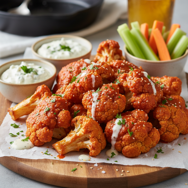 Crispy Baked Buffalo Cauliflower Wings recipe