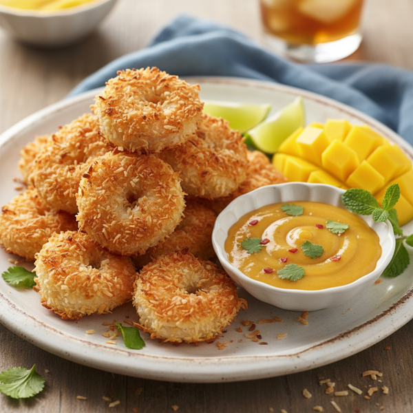 Crispy Baked Coconut Shrimp with Zesty Mango Dipping Sauce recipe