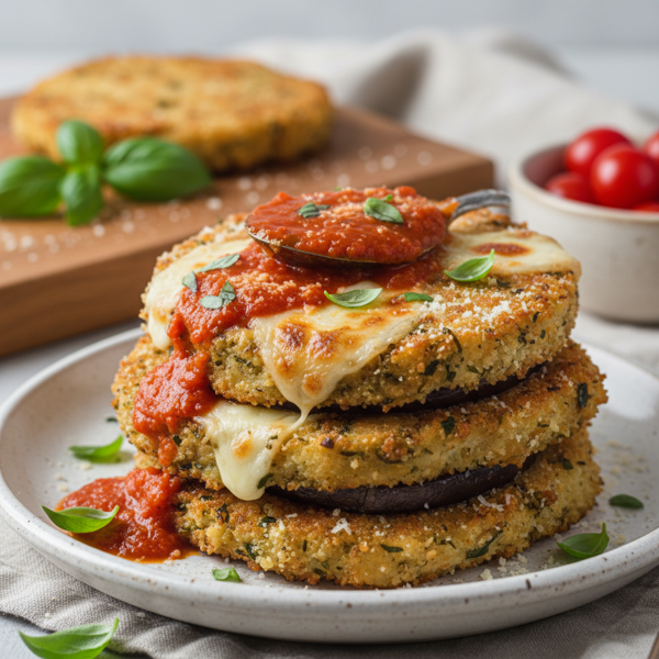 Crispy Baked Eggplant Parmesan Cutlets recipe