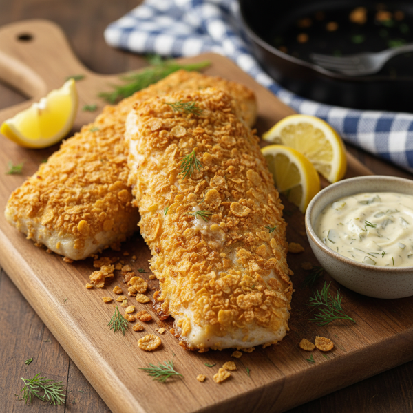 Crispy Baked Haddock with Corn Flake Crust recipe