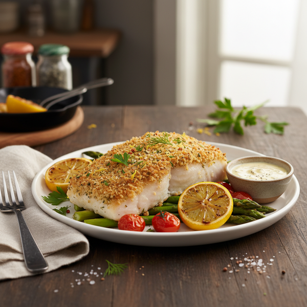 Crispy Baked Halibut Delight recipe