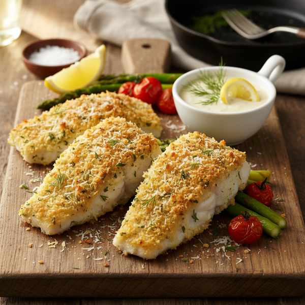 Crispy Baked Parmesan-Crusted Fish Fillets recipe
