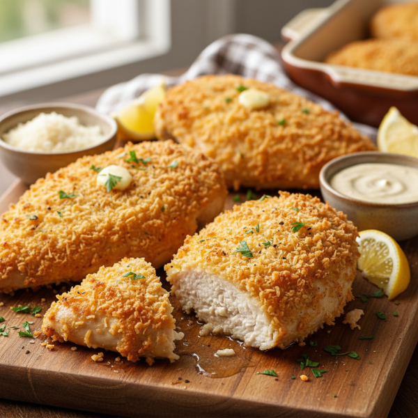 Crispy Baked Parmesan Chicken Breasts recipe