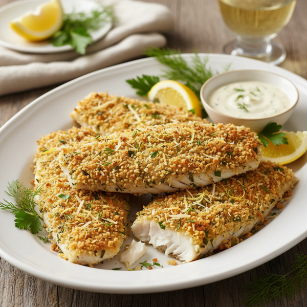Crispy Baked Parmesan Herb Fish Fillets recipe