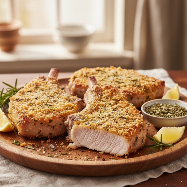 Crispy Baked Parmesan Pork Chops with Herb Seasoning recipe