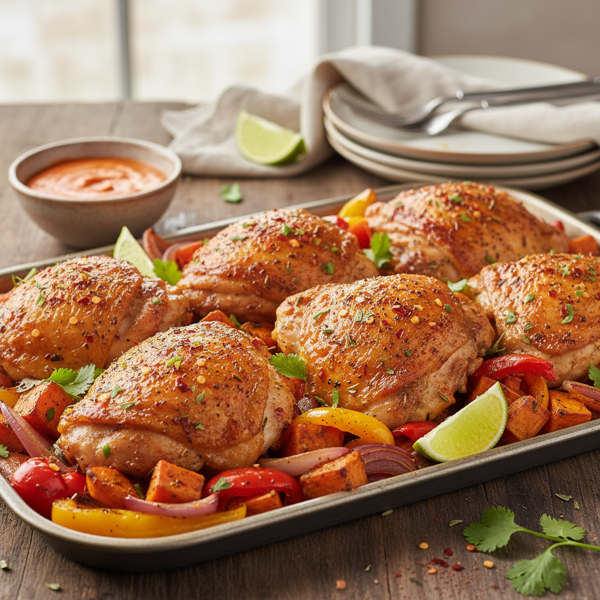 Crispy Baked Spicy Chicken Thighs recipe