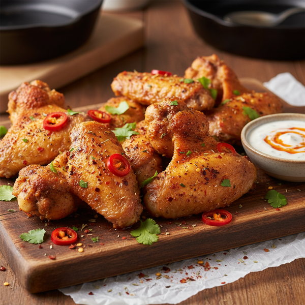 Crispy Baked Spicy Chicken Wings recipe