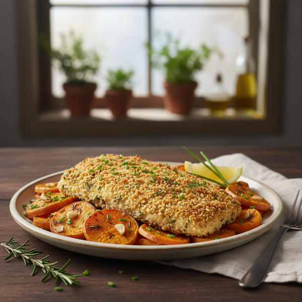 Crispy Baked Tilapia with Herb-Infused Sweet Potatoes recipe