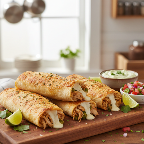Crispy Baked Turkey Jack Cheese Chimichangas recipe