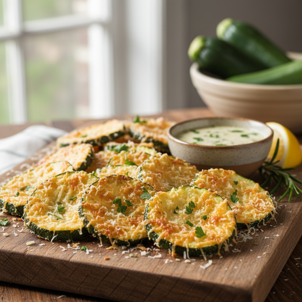 Crispy Baked Zucchini Chips with Parmesan recipe
