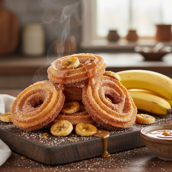 Crispy Banana-Infused Churros recipe
