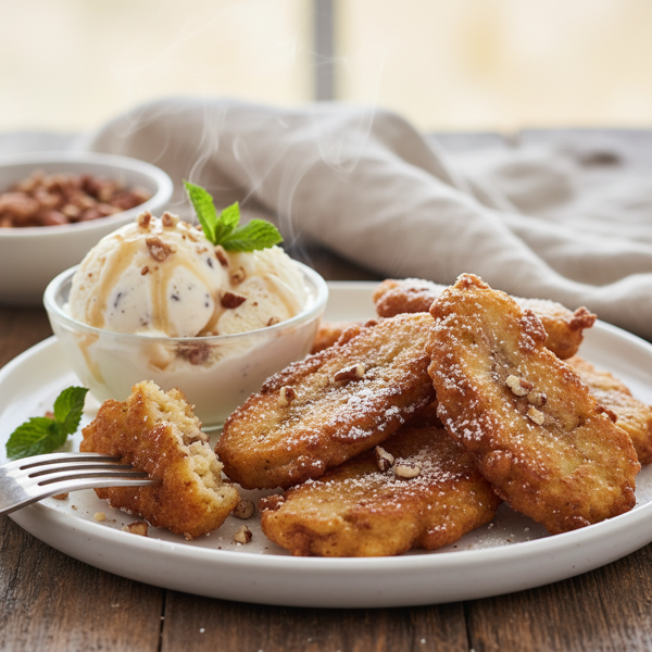 Crispy Banana Fritters with Vanilla Ice Cream recipe