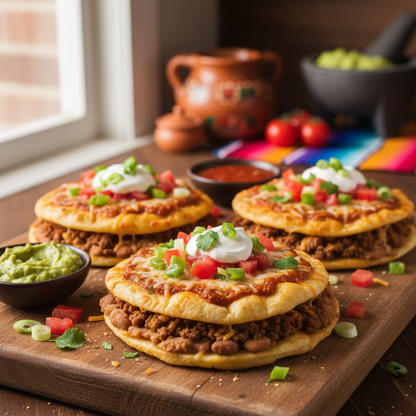 Crispy Beefy Mexican Pizzas Deluxe recipe