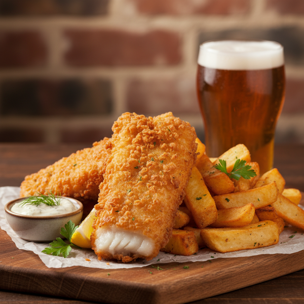 Crispy Beer-Battered Cod with Fries recipe