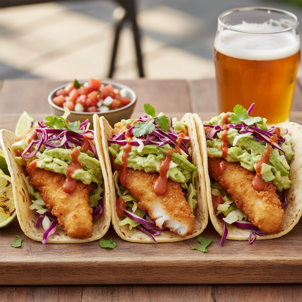 Crispy Beer-Battered Fish Tacos recipe