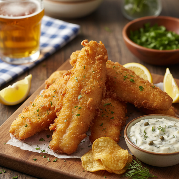 Crispy Beer-Battered Fish & Crunchy Tartar Sauce recipe