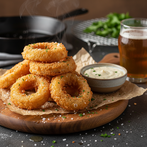 Crispy Beer-Battered Onion Rings recipe