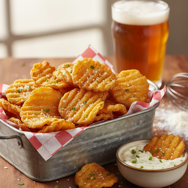 Crispy Beer-Battered Potato Chips recipe