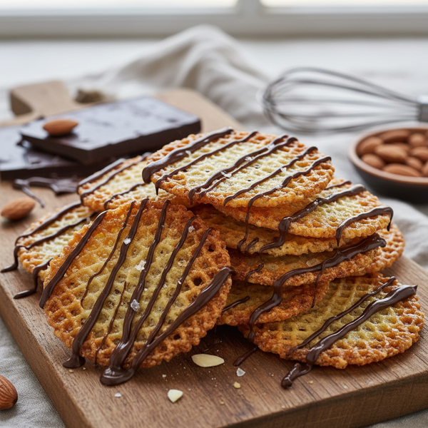 Crispy Belgian Chocolate-Almond Lace Cookies recipe