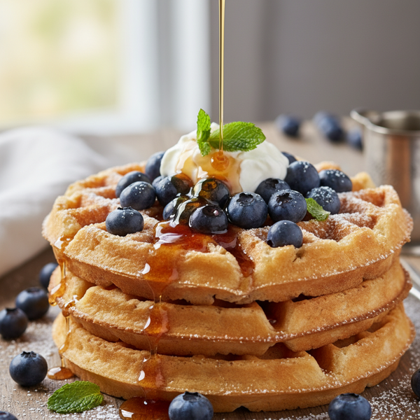 Crispy Blueberry Bliss Waffles recipe
