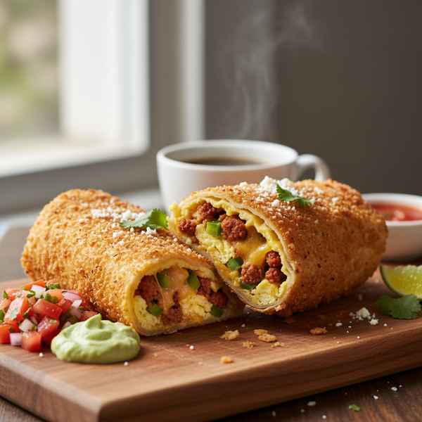 Crispy Breakfast Chimichanga Delight recipe
