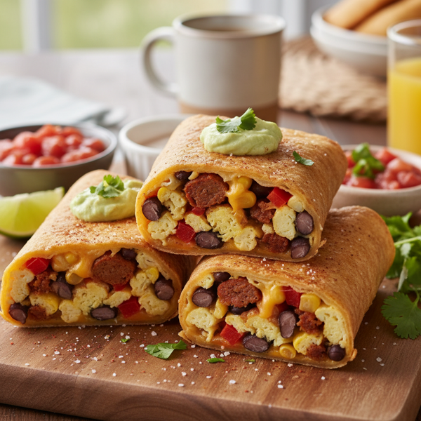 Crispy Breakfast Fiesta Wraps recipe
