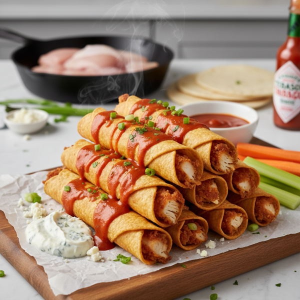 Crispy Buffalo Chicken Taquitos recipe