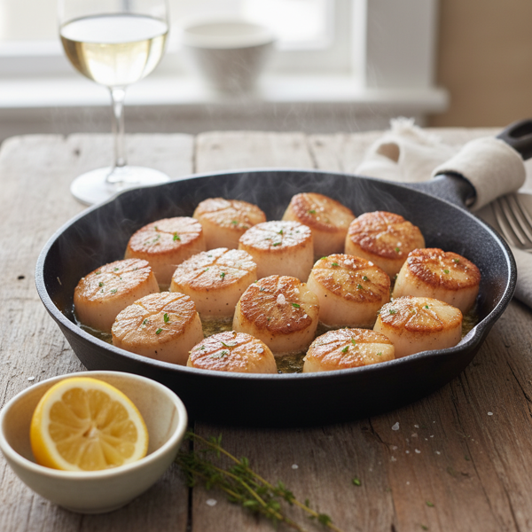 Crispy Butter-Infused Scallops recipe