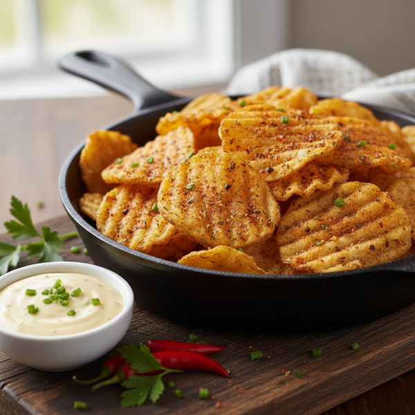 Crispy Cajun-Spiced Oven Potato Chips recipe