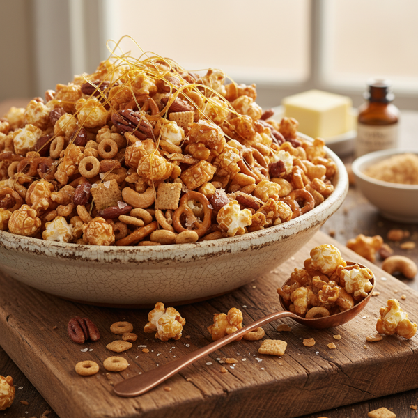 Crispy Caramel Crunch Snack Mix recipe