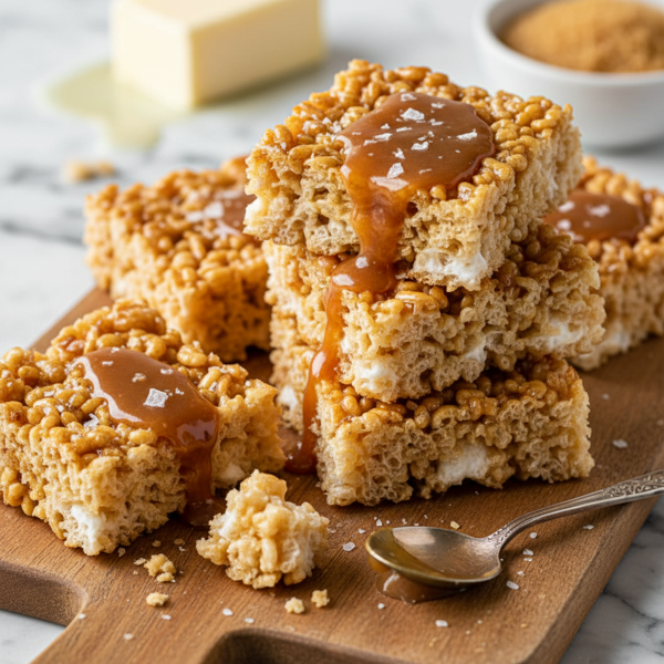 Crispy Caramelized Brown Butter Rice Krispies Treats recipe