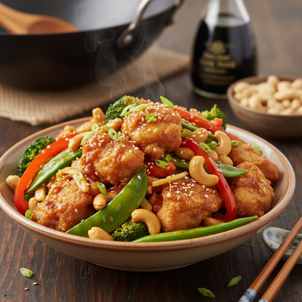 Crispy Cashew Chicken Stir-Fry recipe