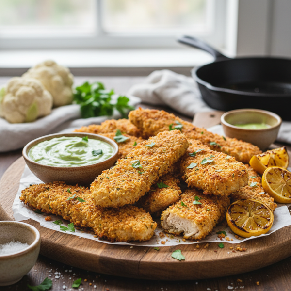 Crispy Cauliflower-Crusted Chicken Tenders recipe