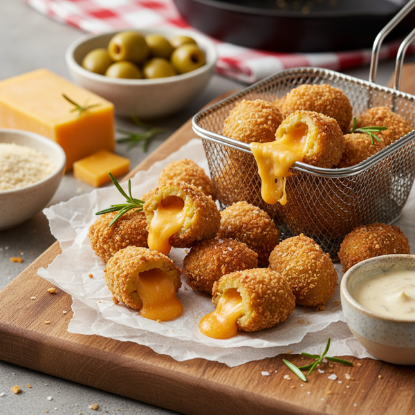 Crispy Cheddar-Stuffed Olives recipe
