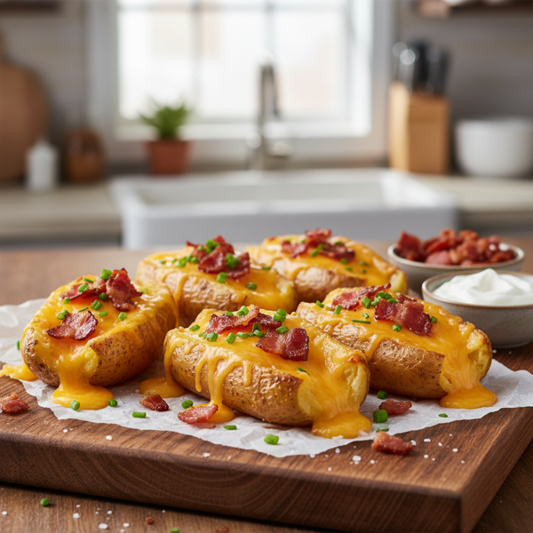 Crispy Cheddar & Bacon Potato Skins recipe