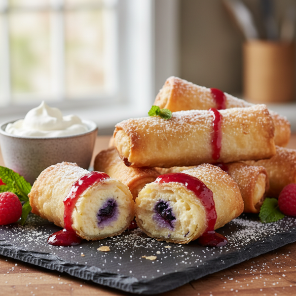 Crispy Cheesecake Spring Rolls recipe