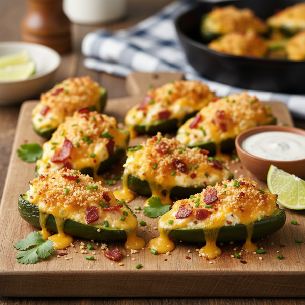 Crispy Cheesy Bacon-Stuffed Jalapeño Poppers recipe
