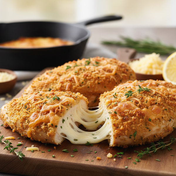 Crispy Cheesy Baked Chicken Breasts recipe