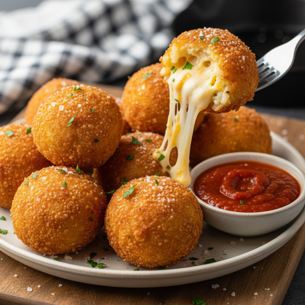 Crispy Cheesy Potato Rice Balls recipe
