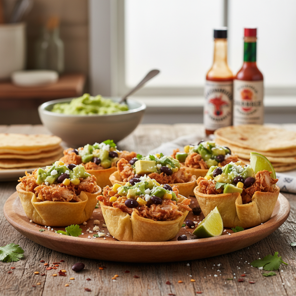 Crispy Chicken Avocado Tortilla Cups recipe