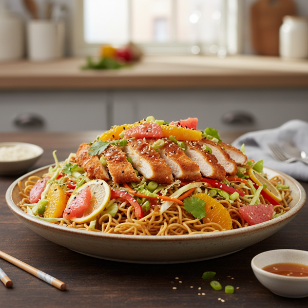 Crispy Chicken Chow Mein Salad with Citrus Burst recipe
