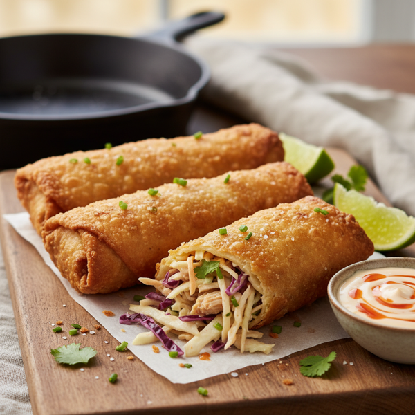 Crispy Chicken Coleslaw Egg Rolls recipe