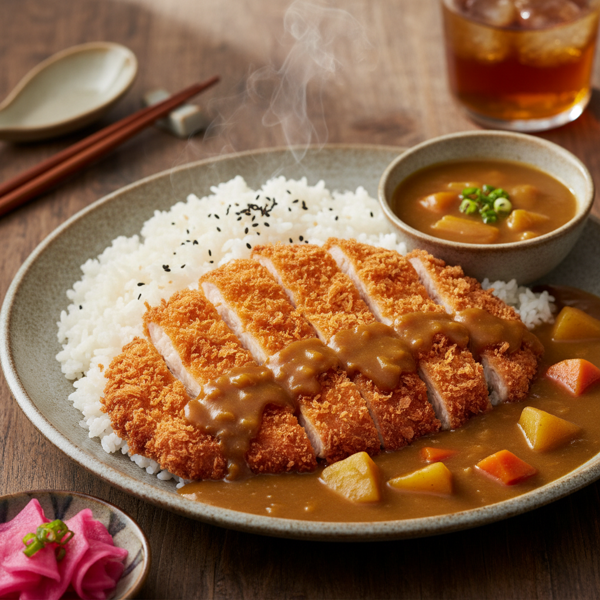 Crispy Chicken Katsu Curry with Pickled Radish recipe