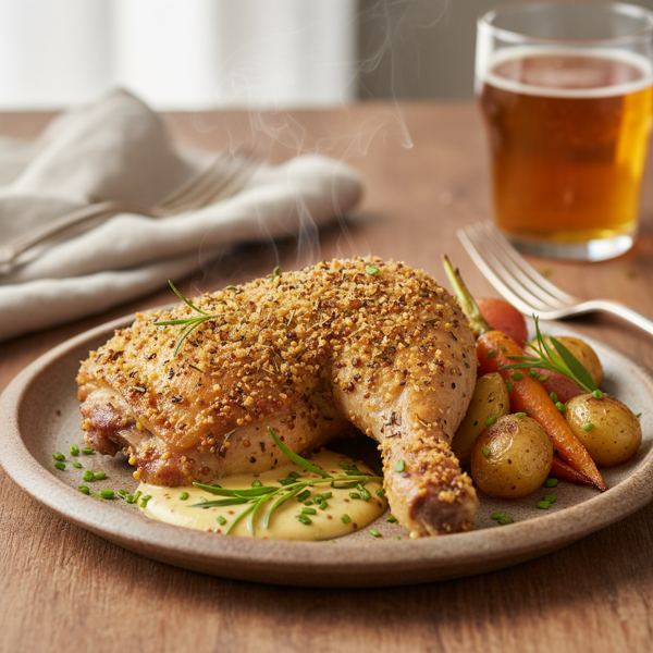 Crispy Chicken Maryland with Herb-Mustard Crust recipe
