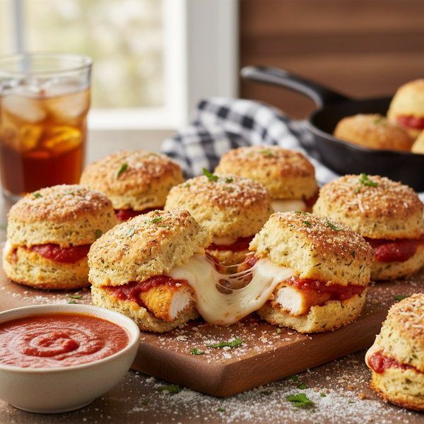 Crispy Chicken Parmesan Biscuit Bombs recipe
