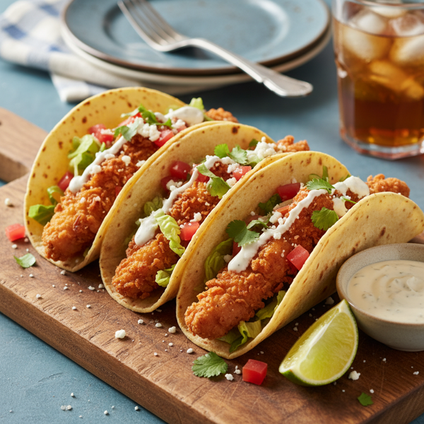 Crispy Chicken Ranch Tacos recipe